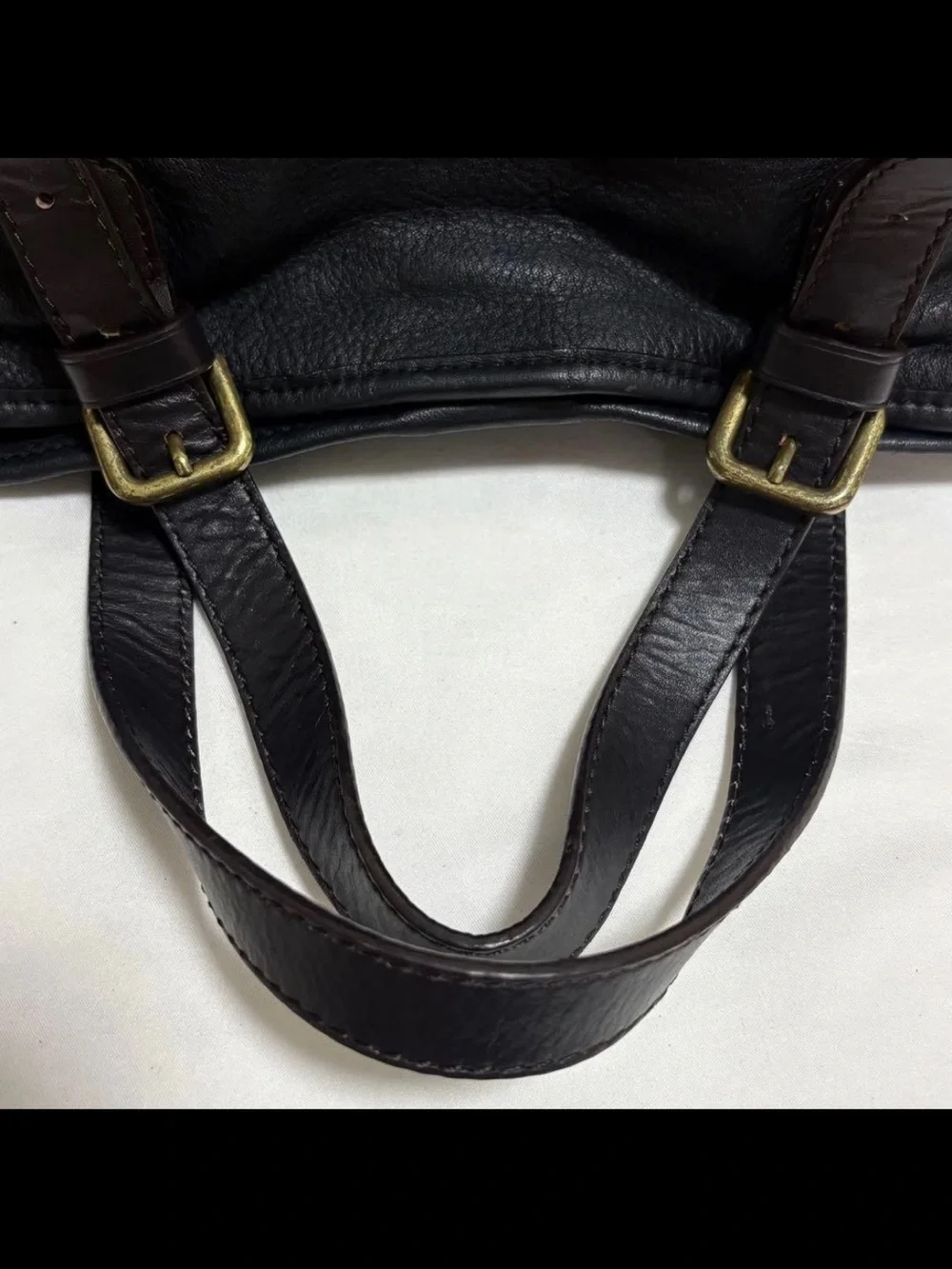 Mulberry Black Leather Shoulder Tote with Brass Hardware